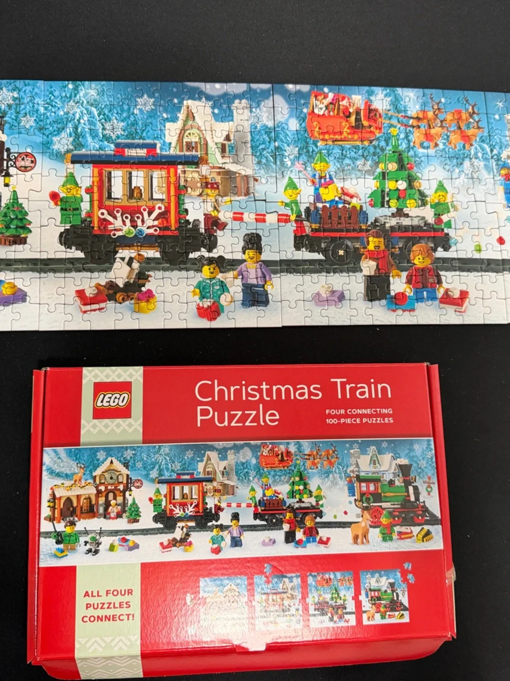 Lego Christmas Train Puzzle - Red, Green, Blue, Yellow